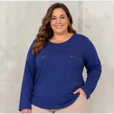 Blusa Manga Longa Plus Size Lanzinha Moda Inverno Feminina GG G1 G2 G3
