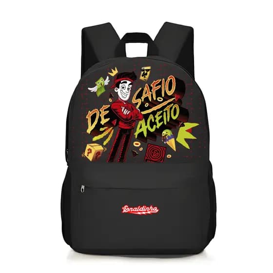 Mochila adulto e Infantil YUTUBER ENALDINHO DESENHO Escolar volta as aulas 2026 Bolsa Leve e Reforçada de Nylon PROMOÇÃO