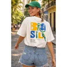 Camiseta Feminina BRASIL Estampas copa 2026 Modelo Feminino Algodão Premium varias cores
