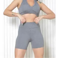 shorts cinza legging academia leg feminino veste facil confortavel