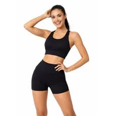 Conjunto short para academia Fitness Top alcinha sem Bojo