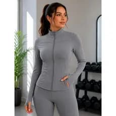 JAQUETA FITNESS FEMININA MODELADORA com Zíper Anatômica para Academia e Treino em Tecido Elástico