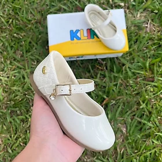 Sapatilha Infantil Klin Boneca Menina Confortável Festa Casual Antiderrapante Com Fivela 20 ao 27