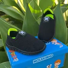 Tênis Infantil Molekinho Menino Calce Fácil Nylon Leve Confortável Antiderrapante Casual Dia a Dia