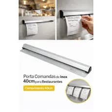 Porta Comandas Inox para Restaurante Cozinha Bar Fixação Sem Furo