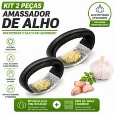 Amassador Espremedor Triturador De Alho Inox Profissional Manual De Balanço Prático Reforçado