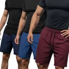 Kit 3 Bermudas Shorts Masculinos Super Extra Largos em Tactel Leve Soltinho Confortável Verão Praia Verão Academia
