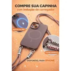 Capinha iPhone Magnética com Indução/ Cordão Antifurto e Pelicula de Câmera para iPhone Antifurto