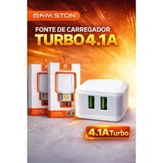 Kit Carregador Turbo 4.8A + Cabo Lightning/Tipo-C 5A– Carga Rápida Duplo USB Apple/android universal