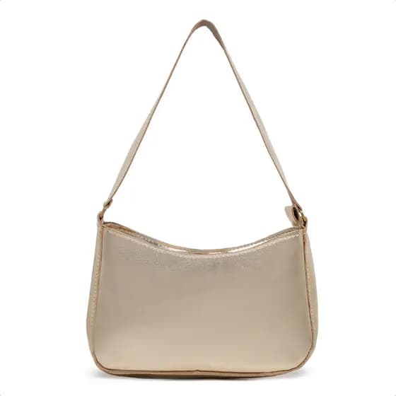 Bolsa Feminina Baguete Metalizada Ombro Blogueira