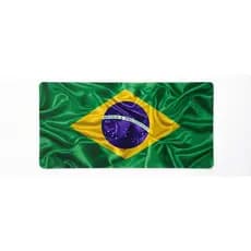 Mouse Pad Retangular 70x30 Bandeira Brasil 3d Efeito Seda
