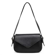 Bolsa Feminina Triangulo Trançada Estruturada Textura Envelope Alça Ombro