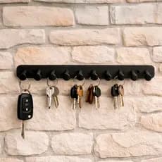 Porta Chaves com 10 Ganchos Chaveiro Organizador MinimalistaModerno Elegante Para Sala Escritório Com Furos Para Fixação
