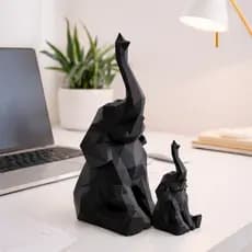 Escultura Decorativa Elefante Geométrico – Design Moderno Sala Escritório Quarto com 18cm Alta Qualidade Premium