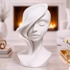 Escultura Decorativa Busto Feminino Abstrato 18cm Alta Qualidade e Detalhes Peça Moderna