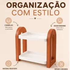 Porta Objetos Dois Andares Organizador de Mesa Decorativo e Porta Treco Moderno