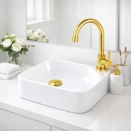 Cuba Tokio 35x28x10cm – Cuba de Apoio Moderna em Mármore Sintético | Design Elegante | Somente Cuba