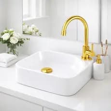 Cuba Tokio 35x28x10cm – Cuba de Apoio Moderna em Mármore Sintético | Design Elegante | Somente Cuba
