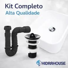 Cuba Italia HidraHouse 36x27cm em Mármore Sintético + Kit Completo (Válvula e Sifão) – Alta Qualidade