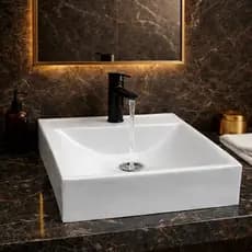 Cuba de Apoio Havana 33x33x10 Branca com Válvula Simples Inclusa – Design Moderno e Sofisticado