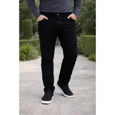 Calça Jeans Masculina 3 Cores Plus Size 50 ao 56 Preto Com Elastano e Algodão Tecido Premium