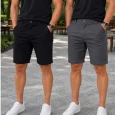 Kit 2 Bermudas Masculina Plus Size Sarja Alta Qualidade Linha Premium Jeans 50 ao 56 disponível Sarja e Jeans