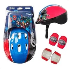 Kit Capacete De Proteção Infantil Joelheira Cotoveleira Vingadores Skate Bicicleta Multikids
