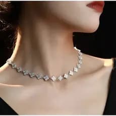 COLAR CHOCKER TREVO parata VIRGINIA COLAR DA SORTE 5 TREVO NOVIDADE NEYMAR FOLHEADO PRATA925
