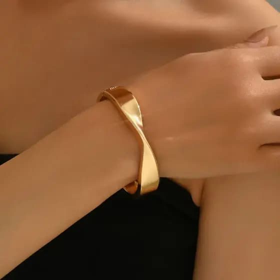Pulseira Bracelete Liso Aço Inoxidável 316L Masculino e Feminino Unissex Dourado Prata Moda Presente