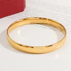Pulseira Chique Lisa De Aço Inoxidável 316L : Unissex De Ouro E Prata , Presente Elegante Para Qualquer Ocasião