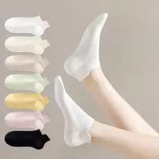 Kit 6/12/15 Pares Meias Invisíveis Femininas Tela Ventilada Super Leve Antiderrapante Cores Pastel Para Verão