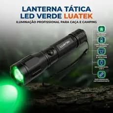 Lanterna Tática LED Luz Verde – Alta Intensidade com Suporte para Fixação (LT-410)