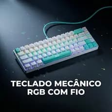 Teclado Mecânico RGB Com Fio 68 Teclas Para Jogos 5V Com Cabo de 1,5m - 0691P/0691B