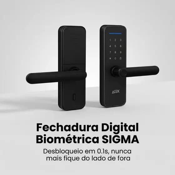 Fechadura Inteligente Digital Biometria Tag Chave Tradicional Senha SIGMA-FE05