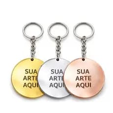 KIT Chaveiro Personalizado Redondo em Acrílico | Logo ou Nome | Brinde Criativo e Exclusivo