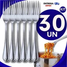 30 Garfos de Inox Resistentes Talheres para Mesa, Refeições, Cozinha, churrasco e bares utilidades Garfo Premium