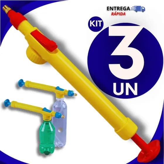 Conjunto 3 Pulverizador  Com Regulagem Pratico Para Qualquer Garrafa Pet Jardinagem Limpeza Cultivo Horta