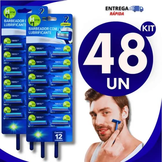Conjunto Barbeador Descartável Masculino Feminino Aparelho  Barbear com 2 Lâminas Fita Lubrificante