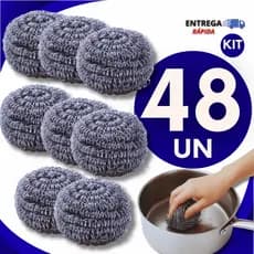 Kit Esponja De Aço Buchinha Lava Louça Limpeza Pesada Bucha Palha Aço Panela Grelha Cozinha Pia