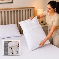Kit 2 Capa Protetor Impermeável Matelado Para Travesseiros SUPER SILENCIOSO 100% Ipermeável