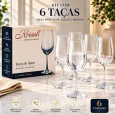 Jogo de Taças para Água Kristal Bohemia Collection 440ml – 6 Peças