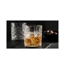 Jogo 6 Copos Whisky Antoinette Vidro Estilo Cristal Lapidado Diamond Luxo