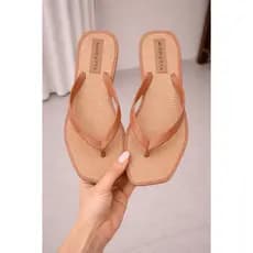 PROMOÇÃO - Chinelo Feminino Bico Quadrado Palha Slim Super Leve Macio Confortavél