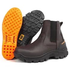 Bota Caterpillar Segurança Botina 100% Original Em Couro Legítimo Com Elástico
