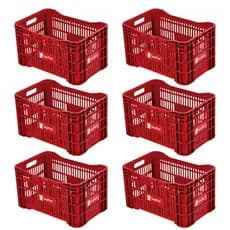 Kit 6 Caixa Plastica vazada Agrícola Hortifruti 50 Litros