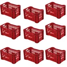 Kit 9 Caixas Plasticas vazada Agrícola Hortifruti 50 Litros