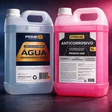 Combo Radiador 10L Refrigerante Rosa Pronto Uso 5L + Água Desmineralizada 5L Proteção Anticorrosiva