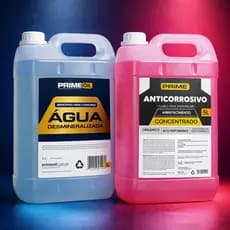 Kit Fluido Aditivo Concentrado Rosa 5L + Água Desmineralizada 5L Arrefecimento Proteção Radiador