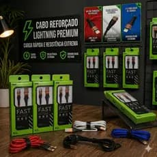 Kit 15 Cabos Carregador Sortido de Alta Velocidade Lightining Premium Reforçado Premium ou 5, 10 unidades Iphone