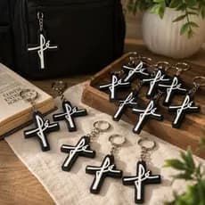 Kit Chaveiro Cristão Fé na Cruz Jesus Lembracinha ESCOLHA A QUANTIDADE Deus Cristo Cristao Chaveiros Igreja